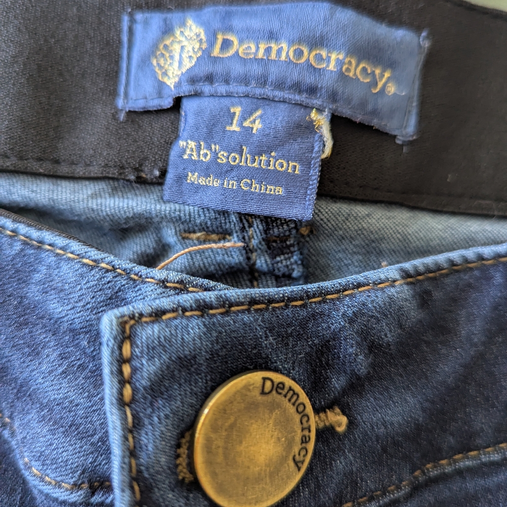 Democracy Blue Jeans with Gold Button